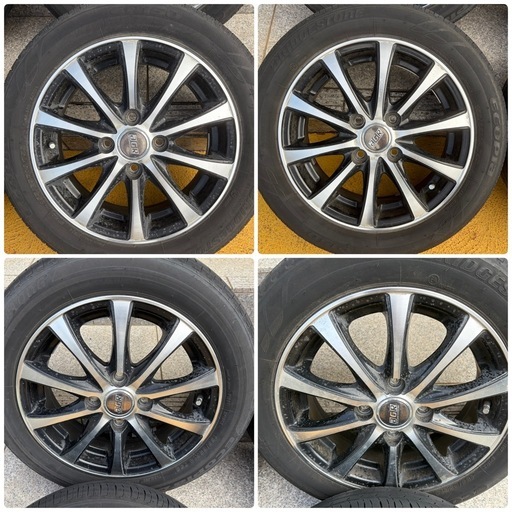 再出品値下げ軽自動車用アルミ付きタイヤ 軽自動車】 155/65R14 アルミセット (ぶる子) 加茂野のタイヤ