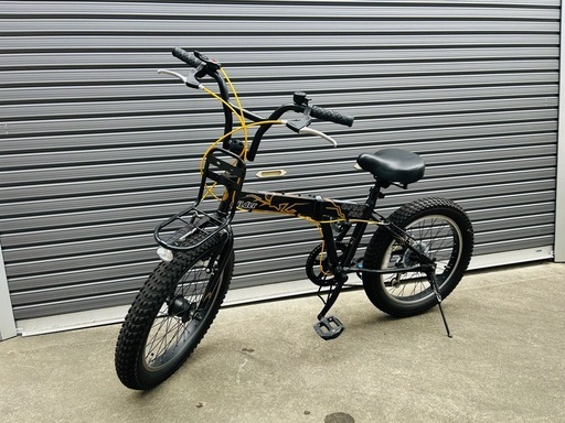 キャプテンスタッグ　限定車　自動ライト付き　折りたたみ自転車　20インチ　極太2.8タイヤ　シマノ6段変速
