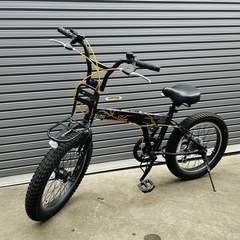 キャプテンスタッグ　限定車　自動ライト付き　折りたたみ自転車　20インチ　極太2.8タイヤ　シマノ6段変速の画像