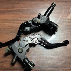 ブレーキレバー　クラッチレバー　セット　バイク用レバー　マスターシリンダー付きの画像