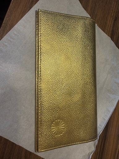 皇居   金色牛革 長財布   希少