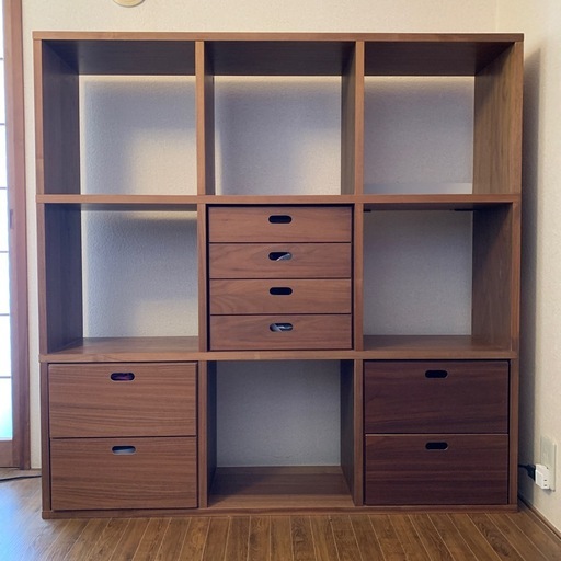 無印良品　ウォールナット　スタッキングシェルフセット