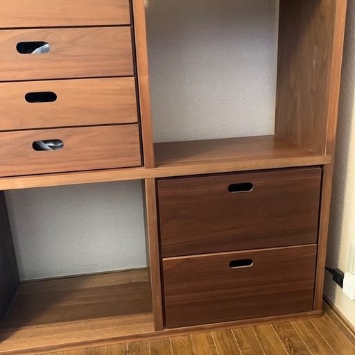 無印良品　ウォールナット　スタッキングシェルフセット