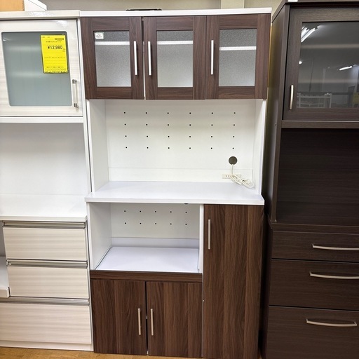 【ジャングル深井店】食器棚 ブラウン 茶 システムキッチンボード 収納家具 キッチン家具 堺市 深井【FU594】