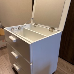 ドレッサーチェスト/コスメワゴン　白の画像