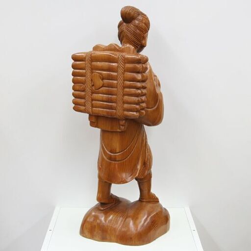 作家・年代・材種不明 二宮金次郎像 木彫 彫刻 天然木 高さ50cm 左足にワレあり 二宮尊徳像 金治郎 負薪読書図 札幌市 清田区 平岡 作家・年代・材種不明 二宮金次郎像 木彫 彫刻 天然木 高さ50cm 左足に