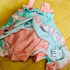 【USED品】水着 フラミンゴ柄 90cm 女の子の画像