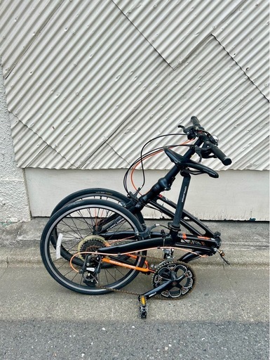 《商談中》ドッペルギャンガー DOPPELGANGER 202X Giant Killing ジャイアントキリング 折りたたみ 自転車 ミニベロ 20インチ 16段変速 451ホイール 仏式 アルミフレーム プレミアムブラック オレンジ 廃盤 希少 doppelganger 202x 町乗り 街乗り シティサイクル コンパクト