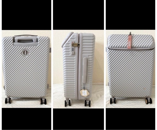 【新品】ハント　ヘイヘイ　キャリーケースM モーヴグレー 50L ACE ストッパー付き　フロントオープン前開き