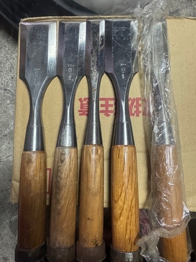 高級ハイス鋼 鑿 5本セット 未使用含む 刃持ち抜群 プロ向け 大工道具