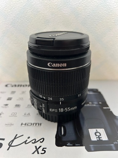 【美品】Canon EOS KissX5レンズキット18-55mm+望遠レンズ 美品】Canon EOS KissX5レンズキット18-55mm+望遠レンズ (はりんちゅ