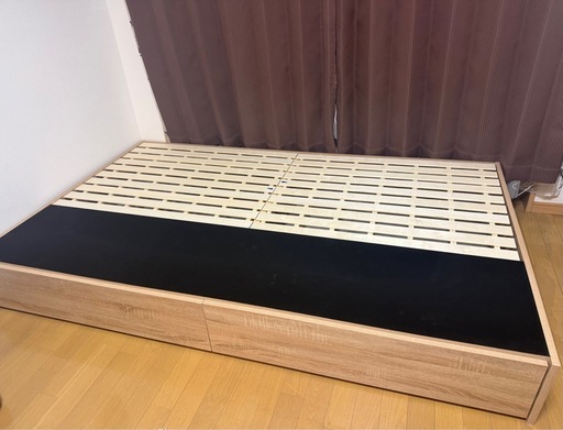 セミダブル　ベッドフレーム　引き出し　収納付き