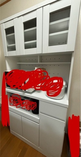 𝗟𝗢𝗪𝗬𝗔食器棚白 (n) 聚楽園の収納家具《食器棚、キッチン収納》の