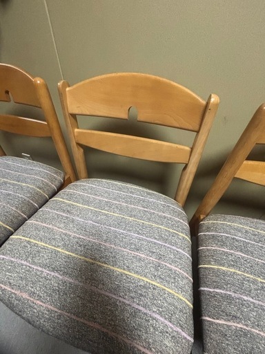 オールドカリモク　椅子　ダイニングチェア4脚セット｜DIY・リメイク・張り替え用にも