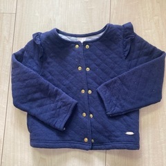 petit main ネイビー キルティングカーディガン　110/120の画像