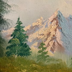 レトロ風 景色画 キャンバス絵の画像