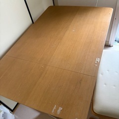 【名古屋市名東区・無料】木目調 伸長式ダイニングテーブル+ベンチセットの画像