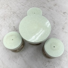 【美品‼️】定価106,920円♪ 信楽焼 ガーデンテーブルセット カスミ唐草柄･切立型15号 陶器製  屋外･ガーデニングの画像