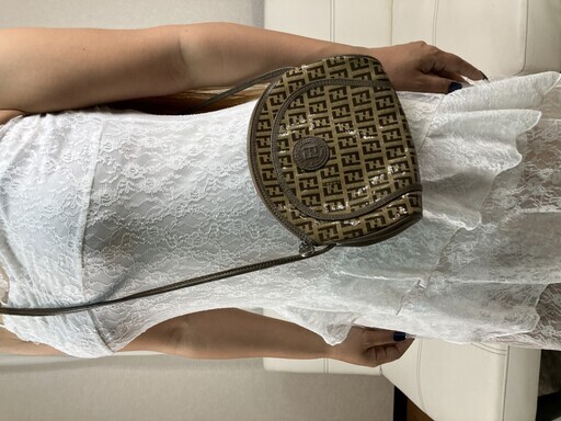 FENDI フェンディ ズッカ柄 ズッキーノ ショルダーバッグ ポシェット FFロゴ ブラウン ベージュ コーティングキャンバス レザー イタリア製 斜め掛け ヴィンテージ 小型バッグ