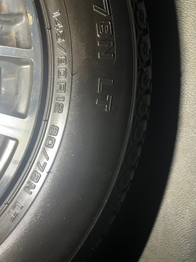 145/80r12 80/78NLT ヨコハマノーマルタイヤ2025年製とアルミホイール4本