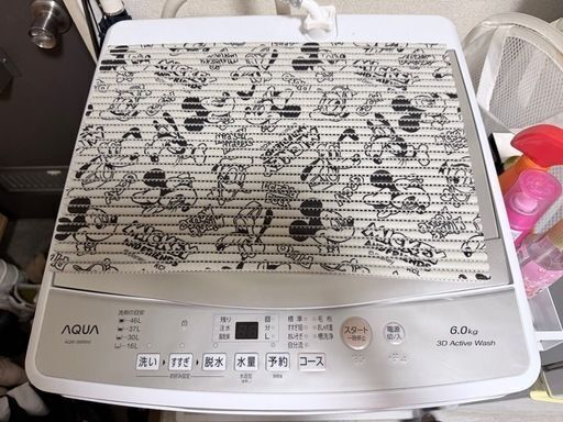 【早め希望優先】AQUA 全自動洗濯機 6.0kg AQW-S6R 2025年製 動作良好 一人暮らし向け