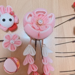 つまみ細工9点セット うさぎの画像
