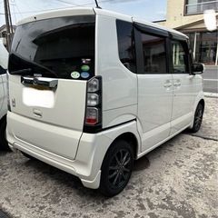 ③平成27年　ホンダ N-BOX  4WD ドライブレコーダー　ナビ　テレビ　バックカメラ　自動ブレーキ　ETC 両側パワースライドドア　車検令和10年4月の画像