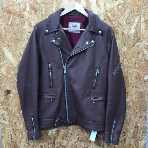 【ジャングルジャングル堺初芝店】　現状販売 Schott ダブルブレストライダースジャケット ブラウン 堺市（東区　西区　北区　南区　堺区　美原区）高石市　泉大津市　忠岡町　和泉市　松原市　大阪狭山市