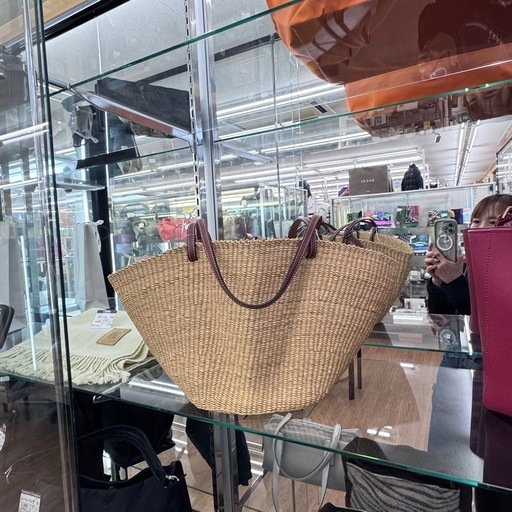 LOEWE/シェルバスケット バッグスモール／エレファントグラス レザー シェルバスケットバッグ