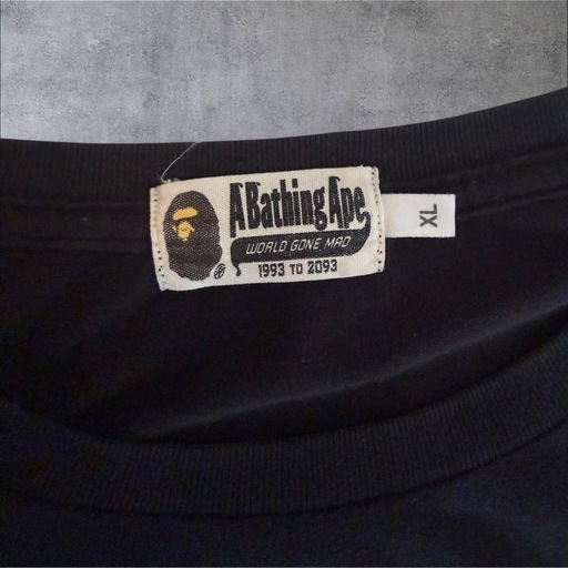 A BATHING APE マルチロゴ ブラック Tシャツ XL エイプ