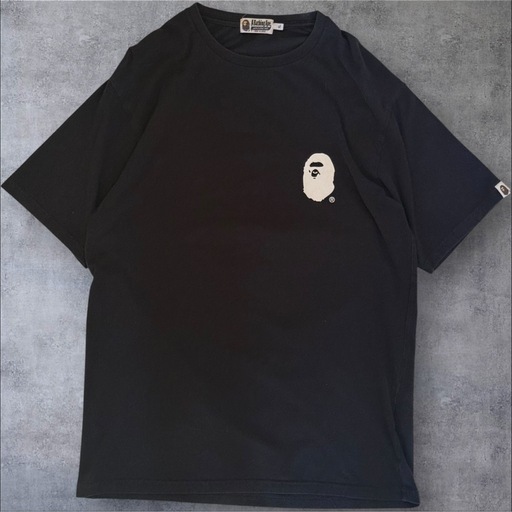 A BATHING APE マルチロゴ ブラック Tシャツ XL エイプ
