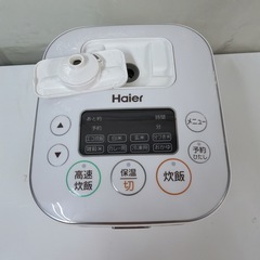 【🐤買取市場 6ヶ月保証】R067 ☀️ Haier / ハイアール 炊飯ジャー 3合炊き 18年製 JJ-M31D ⭐ 動作確認済 ⭐ クリーニング済の画像