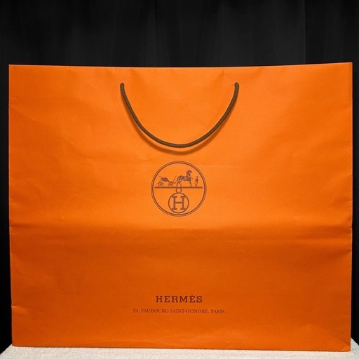 エルメス HERMES 669 空箱 59cm リボン ショッパー 紙袋 オレンジ 純正 正規品 本物 元箱 大きい 大型 bag バッグ カバン 鞄 Birkin Kelly エルメス HERMES 669 空箱 59cm リボン ショッパー 紙袋 オレンジ 純正