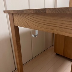 無印　　オーク材　デスク&サイドワゴンセットの画像