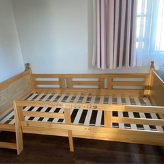 子供用ベッド（柵・はしご付き）｜1m×2m｜自取の画像