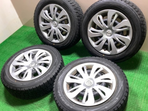 バリ溝 スタッドレス デミオ 純正 スチール 15インチ ダンロップ ウィンターマックス WM01 185/65R15