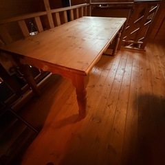 オールドパイン無垢　ダイニングテーブルの画像