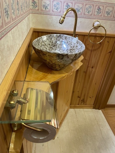 洗面ボウル 陶器製 手洗い鉢 蛇口セット タオルハンガー　ペーパーホルダー　取手　排水ジャバラ菅　6点セット　アンティーク調