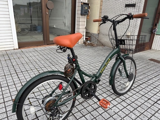 【折りたたみ自転車】20インチ、外装6段変速　前カゴ、泥除け付❗️使用少ない❗️美品❗️若林自転車　膳所店　SALE中❗️