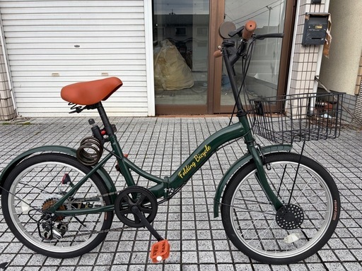 【折りたたみ自転車】20インチ、外装6段変速　前カゴ、泥除け付❗️使用少ない❗️美品❗️若林自転車　膳所店　SALE中❗️