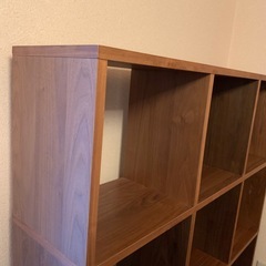 無印良品　ウォールナット　スタッキングシェルフ　三段三列　ストッパー付の画像