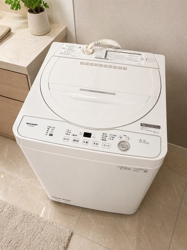 2024年製】SHARP 洗濯機 5.5kg ES-GE5H-W 美品 動作OK 一人暮らし 