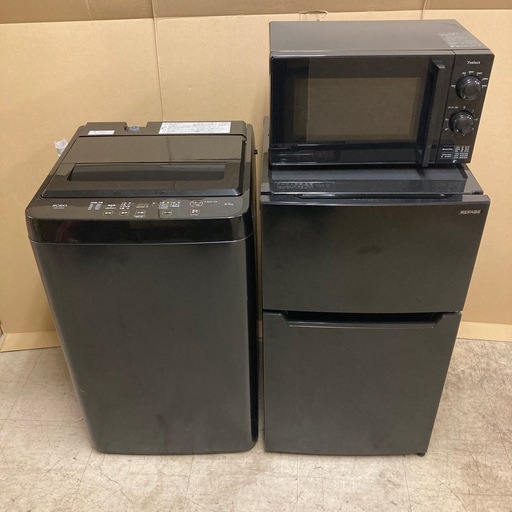 動作品 洗濯機 RORO YWM-T45LK 電子レンジ YMW17HL5K 冷蔵庫 YRZ-C09LK 新生活 応援