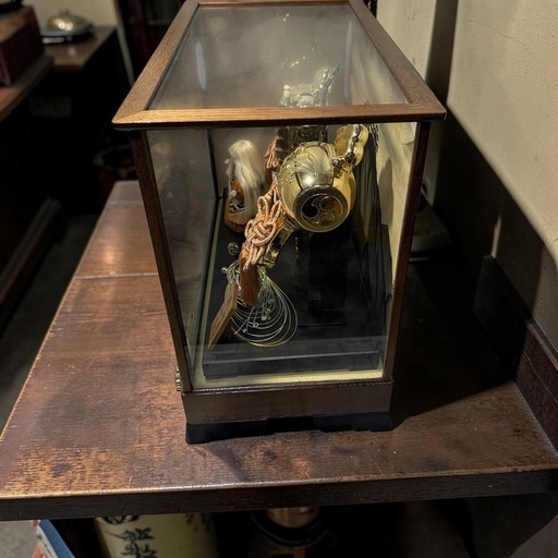 【寿 破魔弓 秋月作】レトロ 特選 美術工芸 古い人形 市松人形 特製オルゴール付 時代物 着物