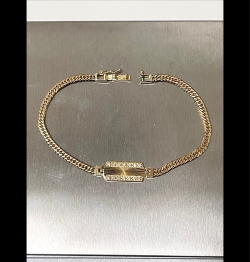 即決なら¥380,000 K18 ダイヤモンド付デザインブレスレット (るうか 