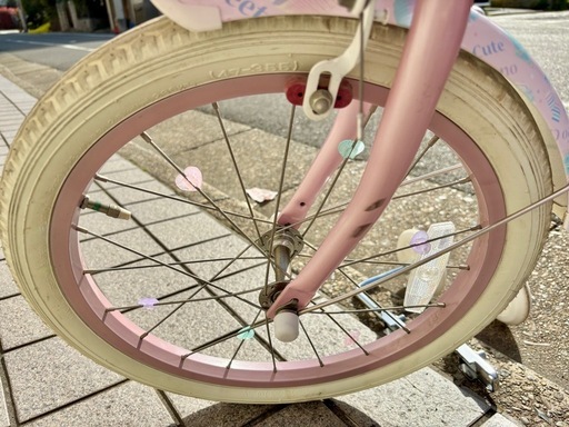 【値下げ中?GW前に是非‼️】【メゾピアノ?美品】BAA-N 18インチ 女の子用 自転車 補助輪あり 屋内保管