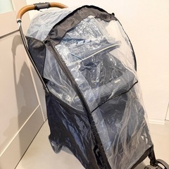 Aprica ベビーカー ネイビー レインカバー付きの画像