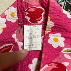 子供用浴衣　3〜4歳用 女児　ピンク　花柄　チューリップの画像