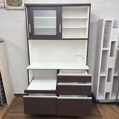 【🐤買取市場 柴田店】 I537 🌈 ジモティー限定価格！ NITORI キッチンボード 食器棚 スイフト120KB（SWIFT-120KB） ⭐ クリーニング済の画像