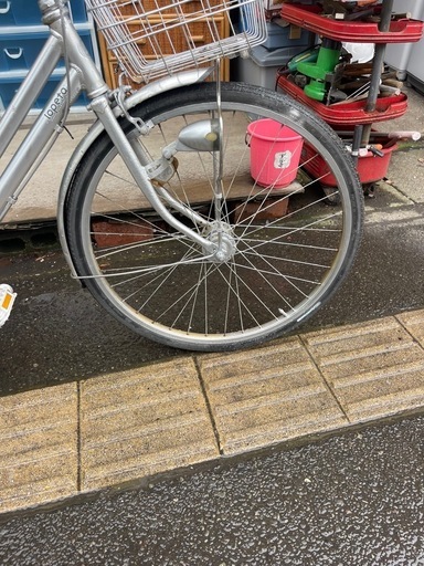 前後かご付き　24インチシティサイクル　オートライト付き　【リサイクルショップ道楽屋】 24インチシティサイクル3段階変則ギア付きオートライト付き